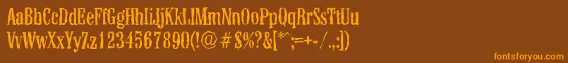 ColonelrandomRegular Font – Orange Fonts on Brown Background