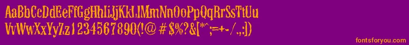 ColonelrandomRegular Font – Orange Fonts on Purple Background
