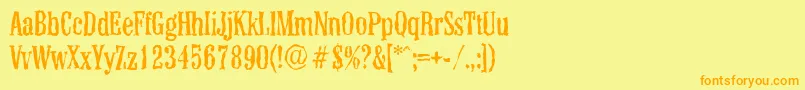 ColonelrandomRegular Font – Orange Fonts on Yellow Background