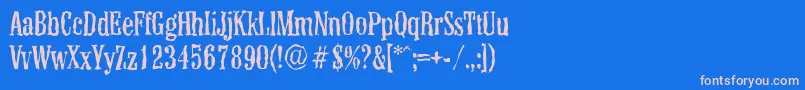ColonelrandomRegular Font – Pink Fonts on Blue Background
