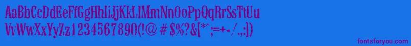 ColonelrandomRegular Font – Purple Fonts on Blue Background