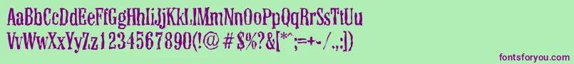 ColonelrandomRegular Font – Purple Fonts on Green Background