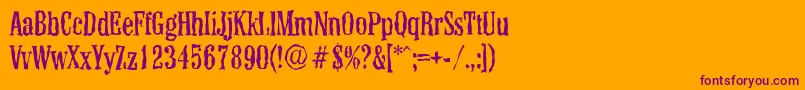 ColonelrandomRegular Font – Purple Fonts on Orange Background