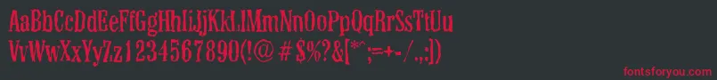 ColonelrandomRegular Font – Red Fonts on Black Background