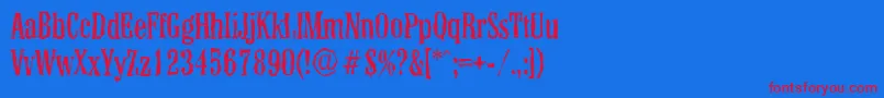 ColonelrandomRegular Font – Red Fonts on Blue Background