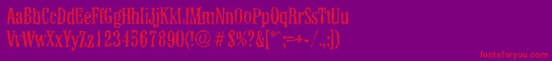 ColonelrandomRegular Font – Red Fonts on Purple Background