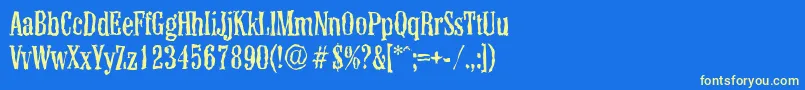 ColonelrandomRegular Font – Yellow Fonts on Blue Background