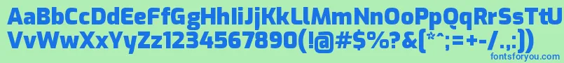 ExoBlack Font – Blue Fonts on Green Background