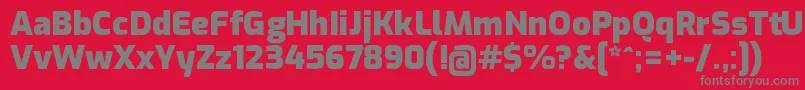 フォントExoBlack – 赤い背景に灰色の文字