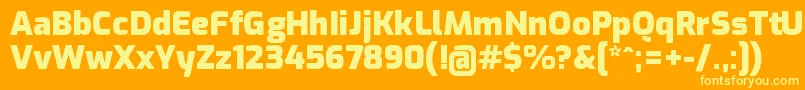 ExoBlack Font – Yellow Fonts on Orange Background