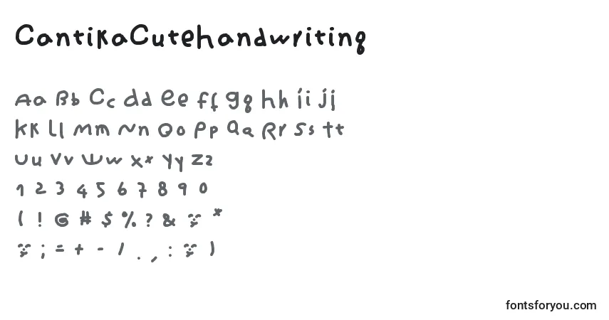 CantikaCuteHandwriting-fontti – aakkoset, numerot, erikoismerkit