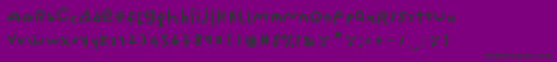 Fonte CantikaCuteHandwriting – fontes pretas em um fundo violeta