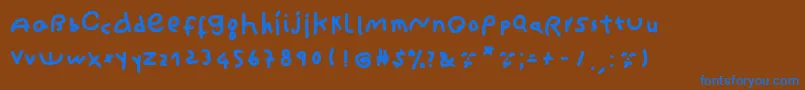 CantikaCuteHandwriting Font – Blue Fonts on Brown Background