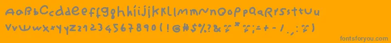 CantikaCuteHandwriting Font – Gray Fonts on Orange Background