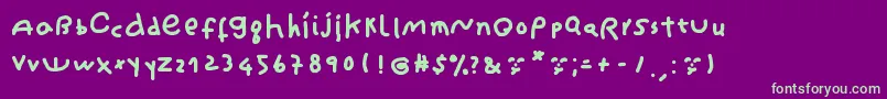 Шрифт CantikaCuteHandwriting – зелёные шрифты на фиолетовом фоне