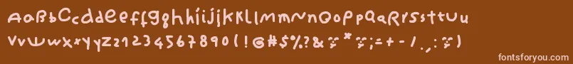 Czcionka CantikaCuteHandwriting – różowe czcionki na brązowym tle