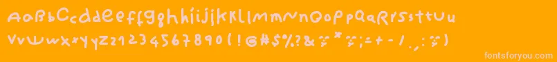 CantikaCuteHandwriting Font – Pink Fonts on Orange Background