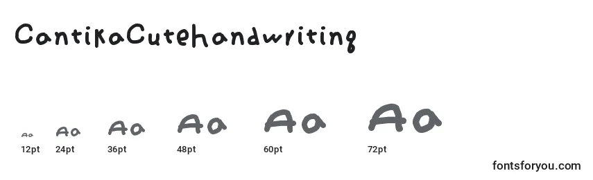 CantikaCuteHandwriting Font Sizes