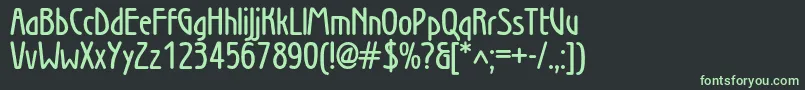フォントSecessionwiendemic – 黒い背景に緑の文字