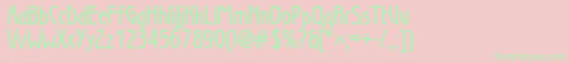 Secessionwiendemic-Schriftart – Grüne Schriften auf rosa Hintergrund