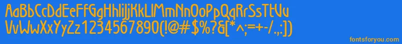 Secessionwiendemic Font – Orange Fonts on Blue Background