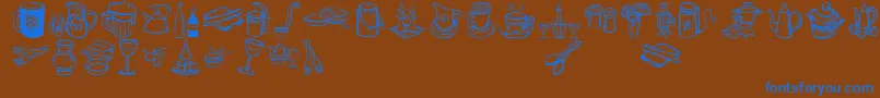 Więcej informacji o czcionce Prositbats Czcionka Prositbats – niebieskie czcionki na brązowym tle