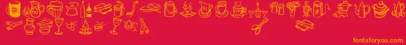 Prositbats Font – Orange Fonts on Red Background