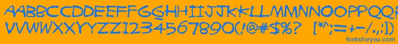 Zigzagzoel Font – Blue Fonts on Orange Background