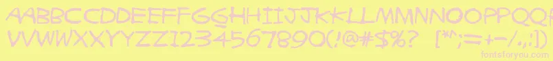 Zigzagzoel Font – Pink Fonts on Yellow Background