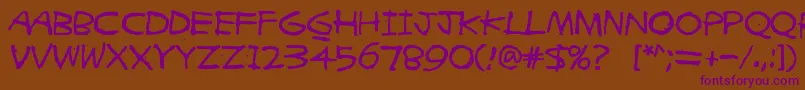 Zigzagzoel Font – Purple Fonts on Brown Background