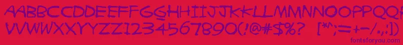 Zigzagzoel Font – Purple Fonts on Red Background