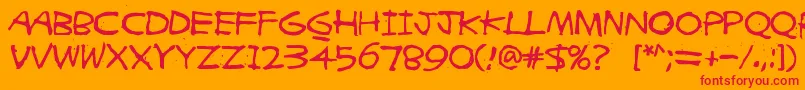 Zigzagzoel Font – Red Fonts on Orange Background