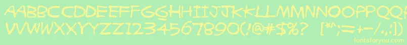 Zigzagzoel Font – Yellow Fonts on Green Background