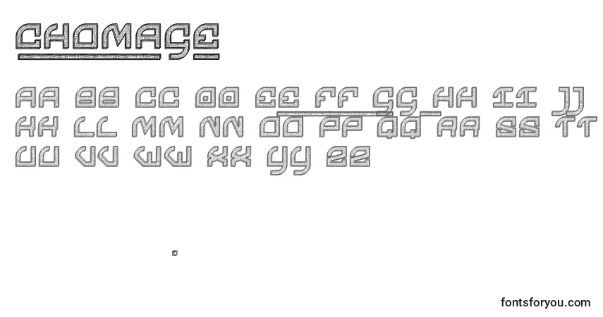 Шрифт Chomage – алфавит, цифры, специальные символы