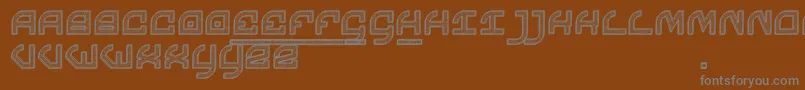 Weitere Informationen zur Chomage-Schriftart Chomage-Schriftart – Graue Schriften auf braunem Hintergrund