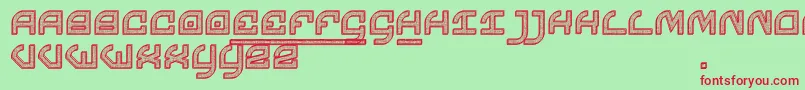 Chomage-Schriftart – Rote Schriften auf grünem Hintergrund