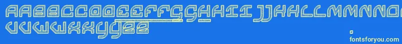 Chomage-Schriftart – Gelbe Schriften auf blauem Hintergrund