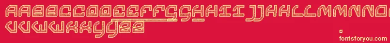 フォントChomage – 黄色の文字、赤い背景