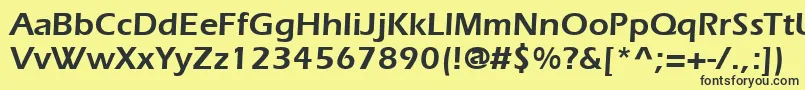 Шрифт ItcErasLtDemi – чёрные шрифты на жёлтом фоне