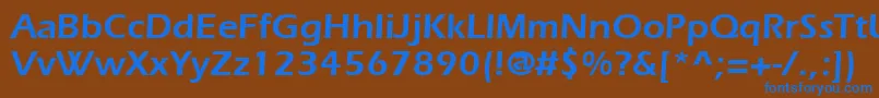フォントItcErasLtDemi – 茶色の背景に青い文字