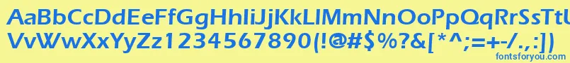 Шрифт ItcErasLtDemi – синие шрифты на жёлтом фоне