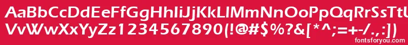 ItcErasLtDemi-Schriftart – Weiße Schriften auf rotem Hintergrund