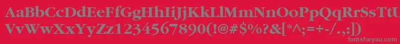 フォントItcGaramondLtBold – 赤い背景に灰色の文字