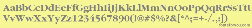 フォントItcGaramondLtBold – 黄色の背景に灰色の文字