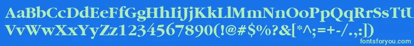 ItcGaramondLtBold Font – Green Fonts on Blue Background