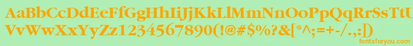 フォントItcGaramondLtBold – オレンジの文字が緑の背景にあります。