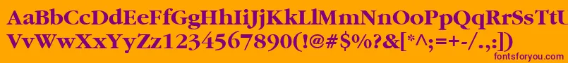 ItcGaramondLtBold Font – Purple Fonts on Orange Background