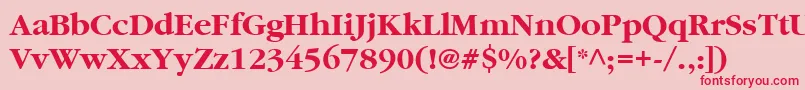 フォントItcGaramondLtBold – ピンクの背景に赤い文字