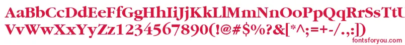 フォントItcGaramondLtBold – 白い背景に赤い文字