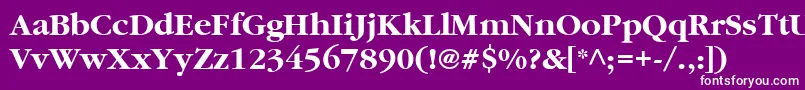 フォントItcGaramondLtBold – 紫の背景に白い文字